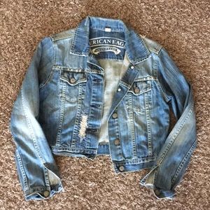 American Eagle denim crop jacket - Med